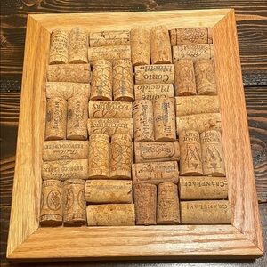 Handcrafted by Papa’s Toys Wooden Cork Display Trivet Reclaimed Cork Pad Frame